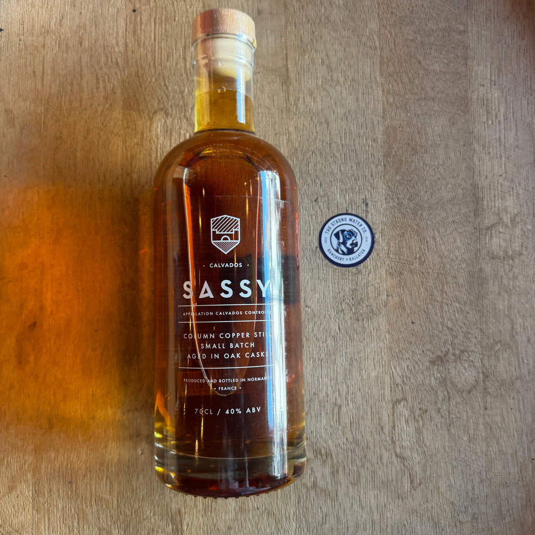 Calvados Sassy Fine French apple brandy bottle