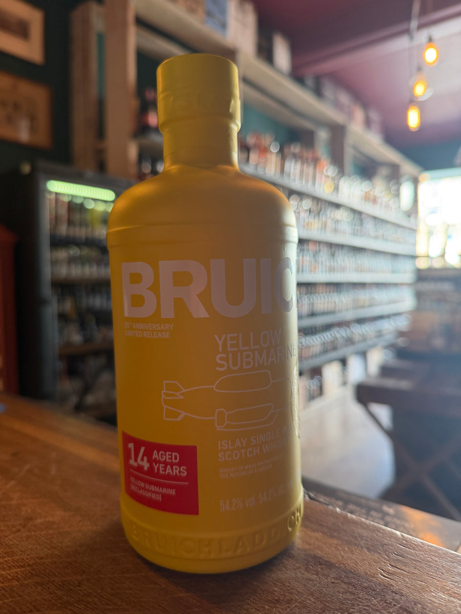Bruichladdich 14 Year Old Yellow Submarine Reclassified Islay Single Malt Whisky available from Ballater Whisky Shop and Banchory Whisky Shop.