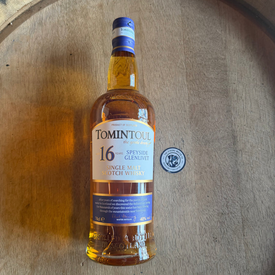 Tomintoul 16 Year Old Single Malt Scotch Whisky at The Strong Water Co Ballater whisky shop