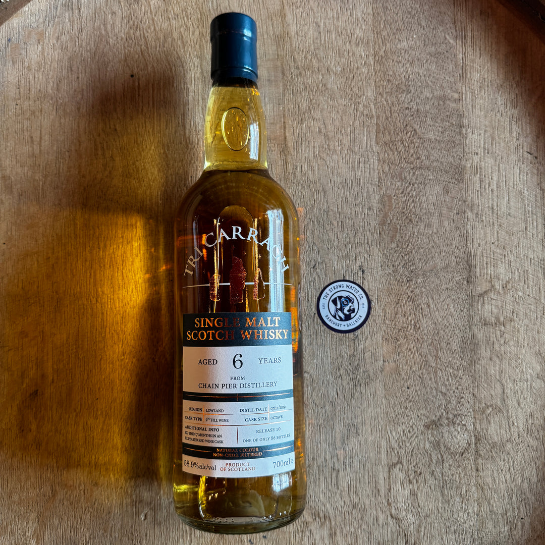 Tri Carragh Chain Pier 6 Year Old Single Malt Scotch Whisky from Chain Pier Distillery available online and at The Strong Water Co whisky shops in Banchory and Ballater