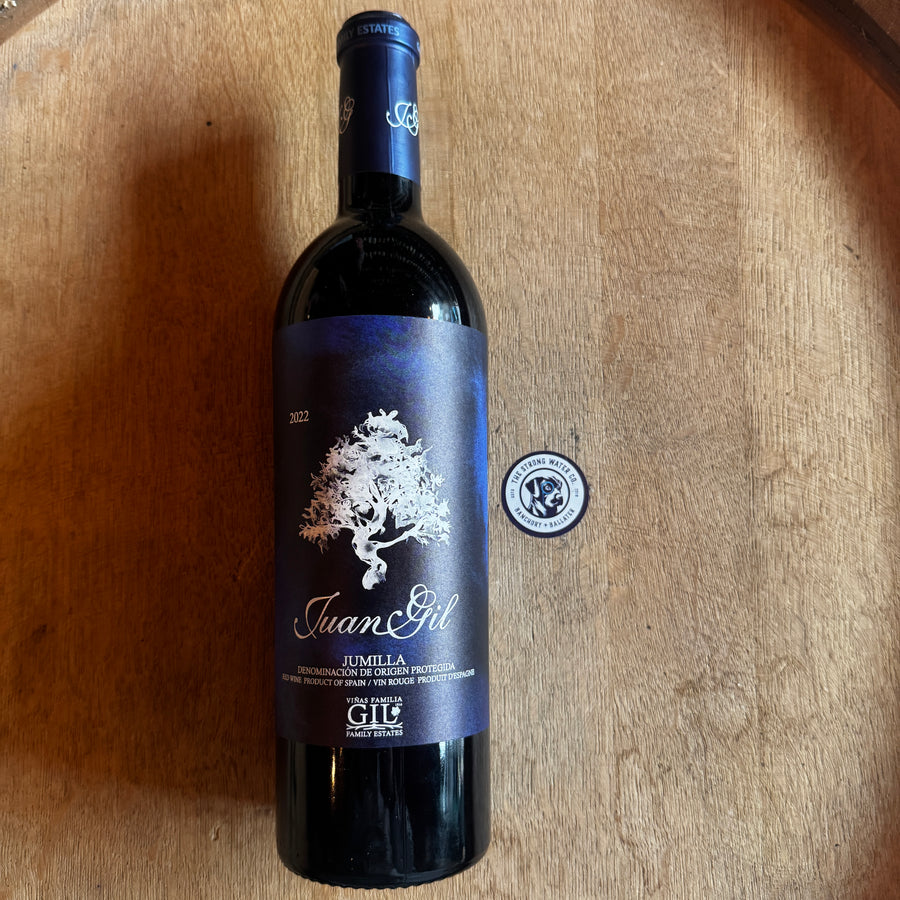 Blue Label Monastrell by Juan Gil Spanish red wine bottle