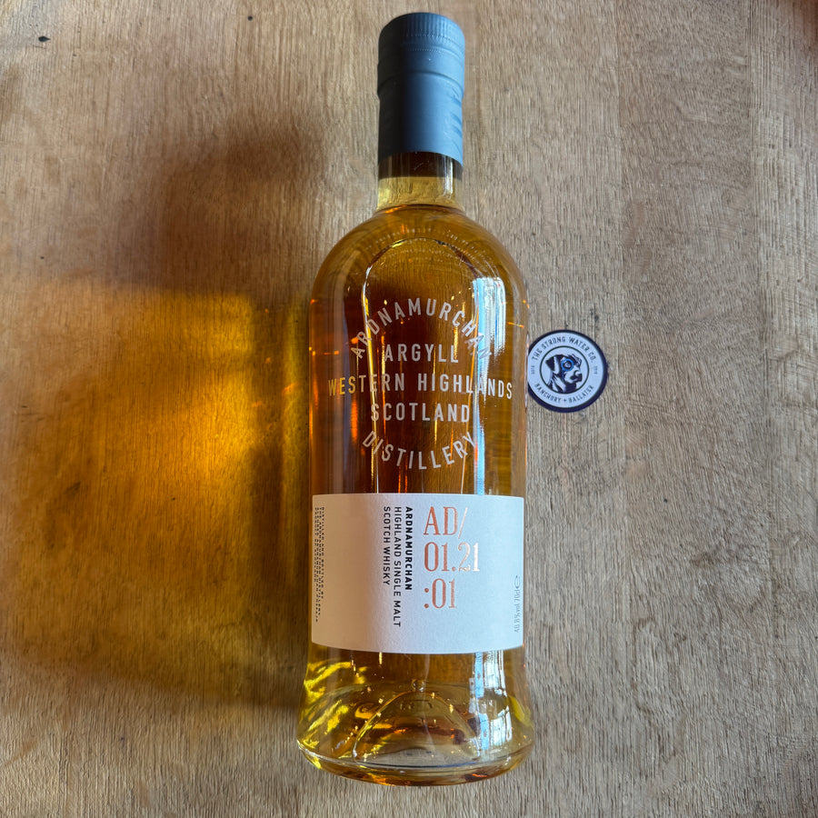 Ardnamurchan AD/01.21:01 Batch 2 Highland single malt Scotch whisky bottle