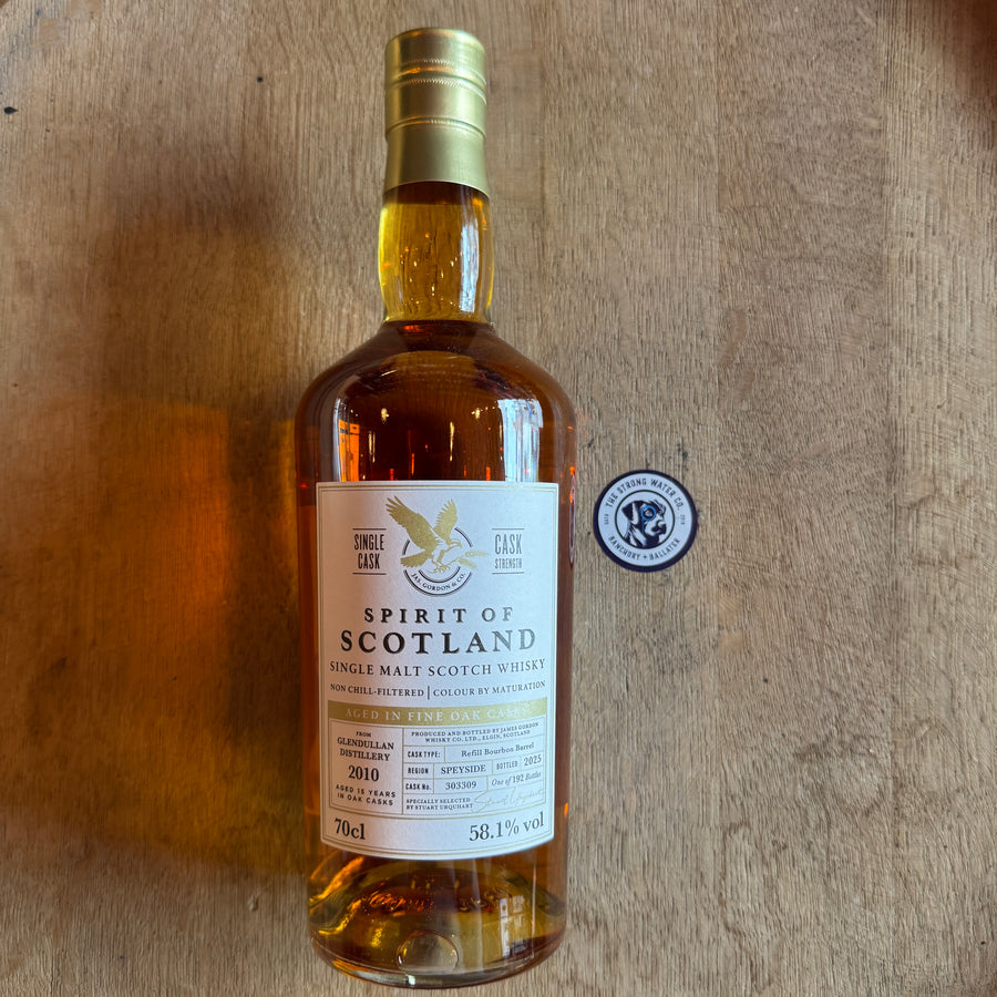GlenDullan 2010 Spirit of Scotland 15 Year Old Speyside Single Malt Whisky 58.1% ABV at The Strong Water Co Ballater and Banchory Whisky Shop