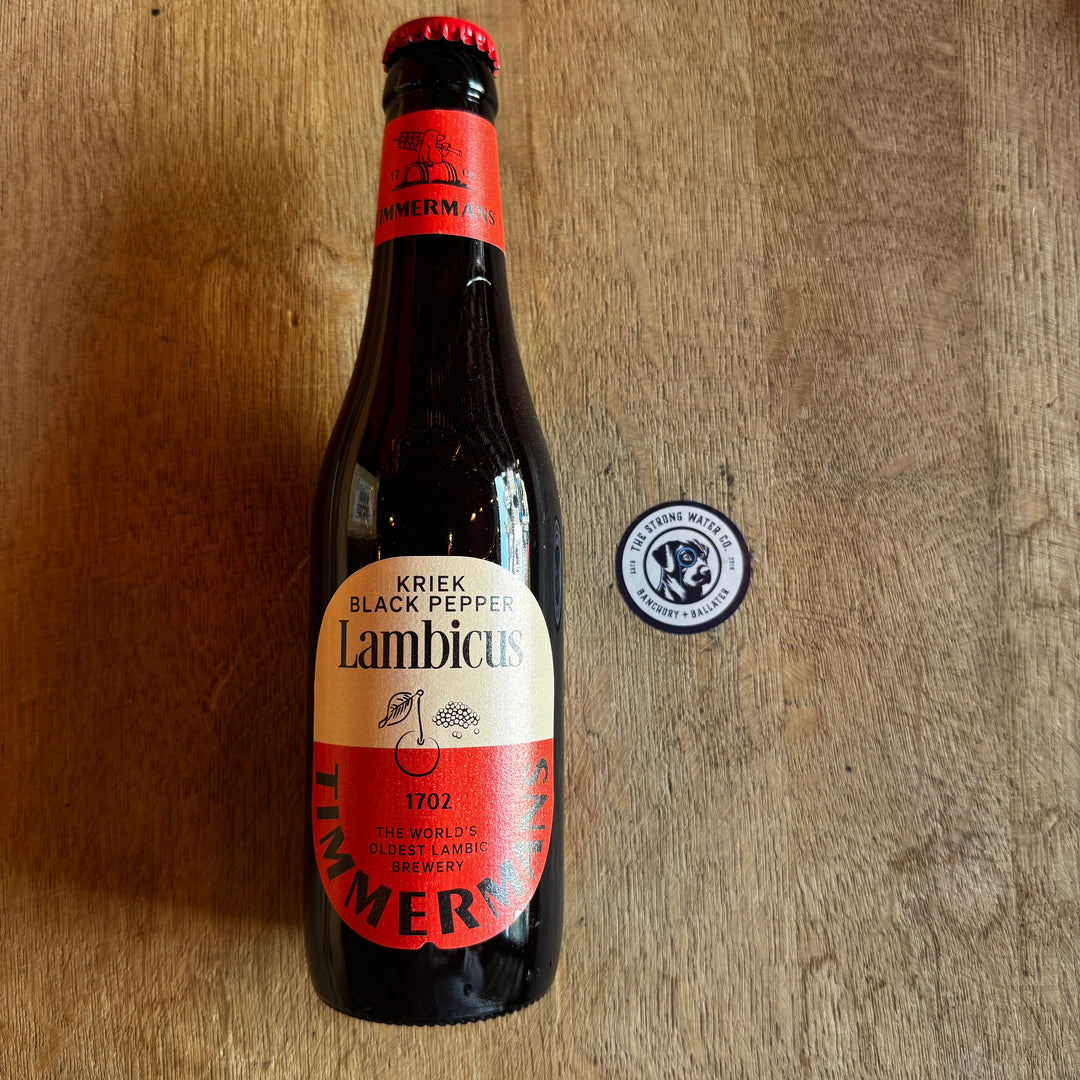 Timmermans Kriek & Black Pepper Belgian lambic fruit beer bottle