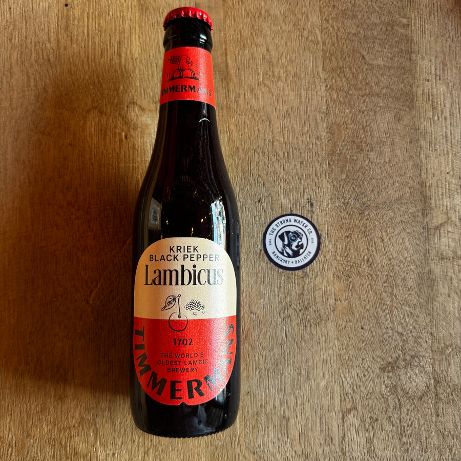 Timmermans Kriek & Black Pepper Belgian lambic fruit beer bottle