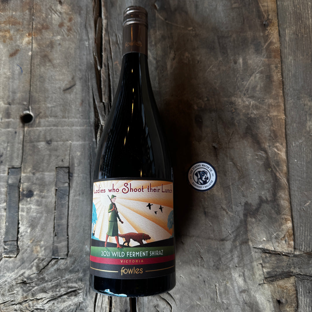 Ladies Who Shoot Their Lunch Shiraz Australian red wine bottle