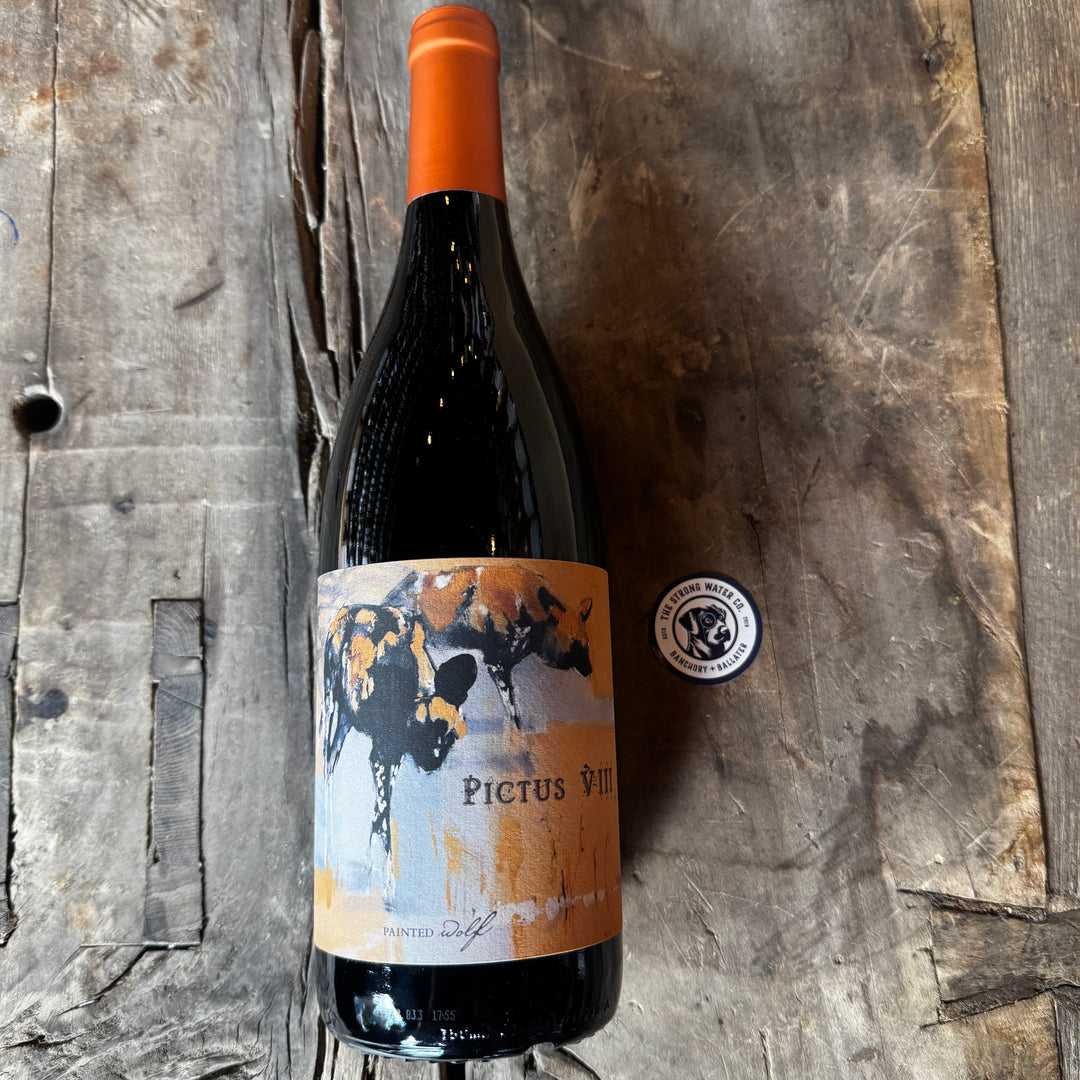 Painted Wolf Pictus South African red wine bottle