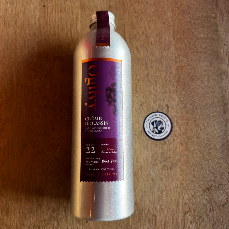 Ogilvy Crème de Cassis blackcurrant liqueur bottle