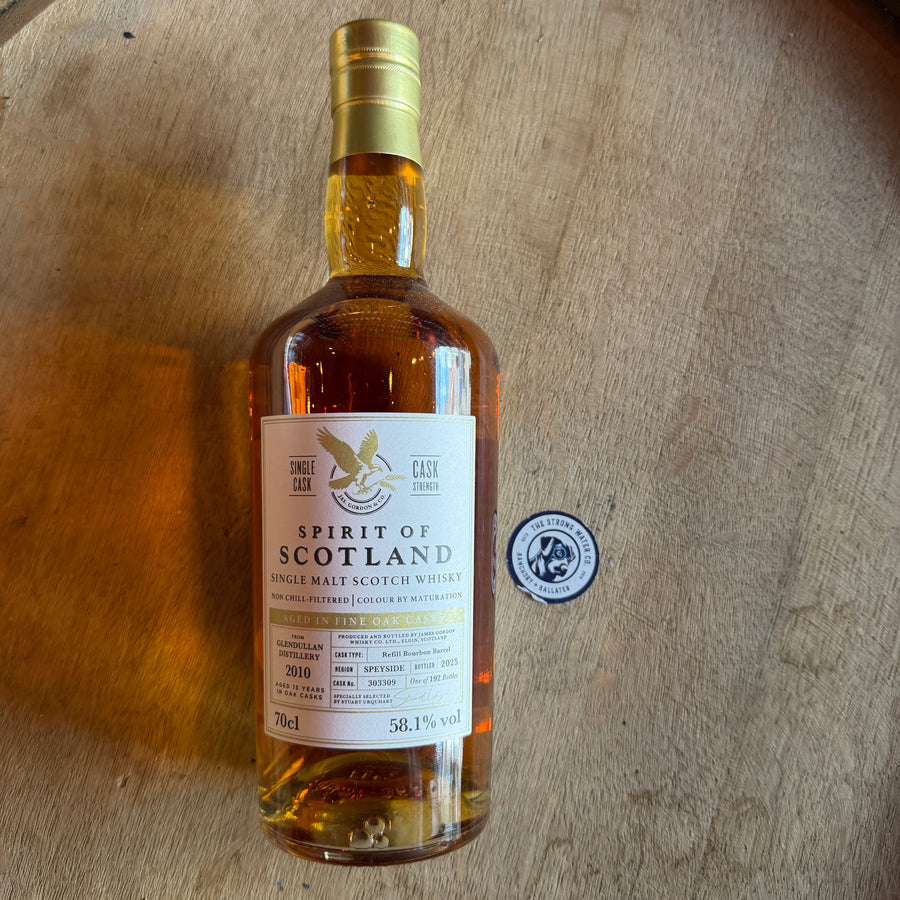 GlenDullan 2010 Spirit of Scotland 15 Year Old Speyside Single Malt Whisky 58.1% ABV at The Strong Water Co Ballater and Banchory Whisky Shop